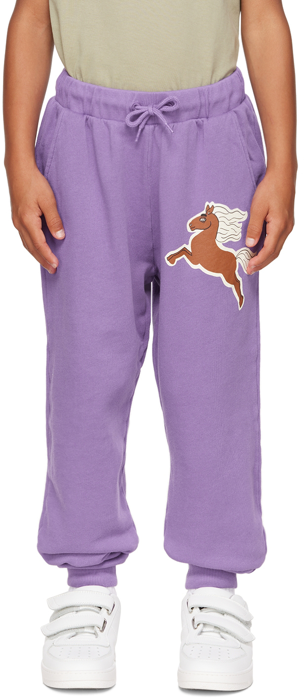 Shop Mini Rodini Kids Purple Horses Lounge Pants