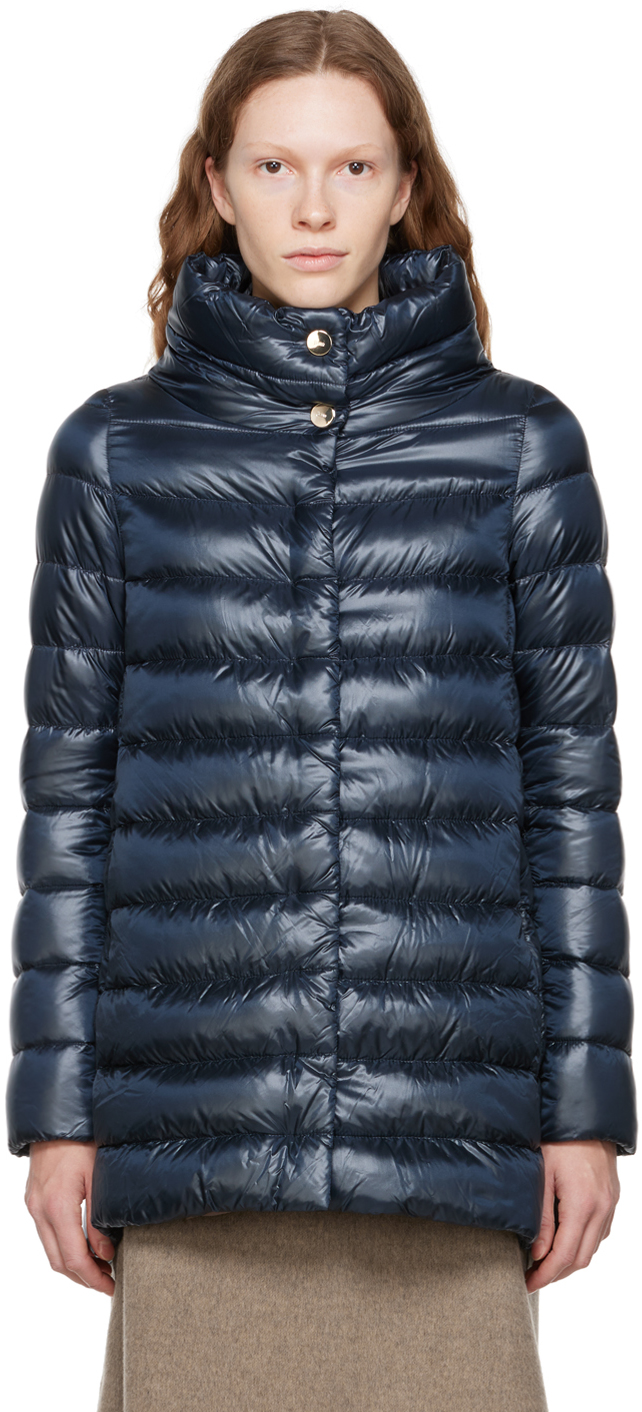 Navy Amelia Down Jacket by Herno on Sale