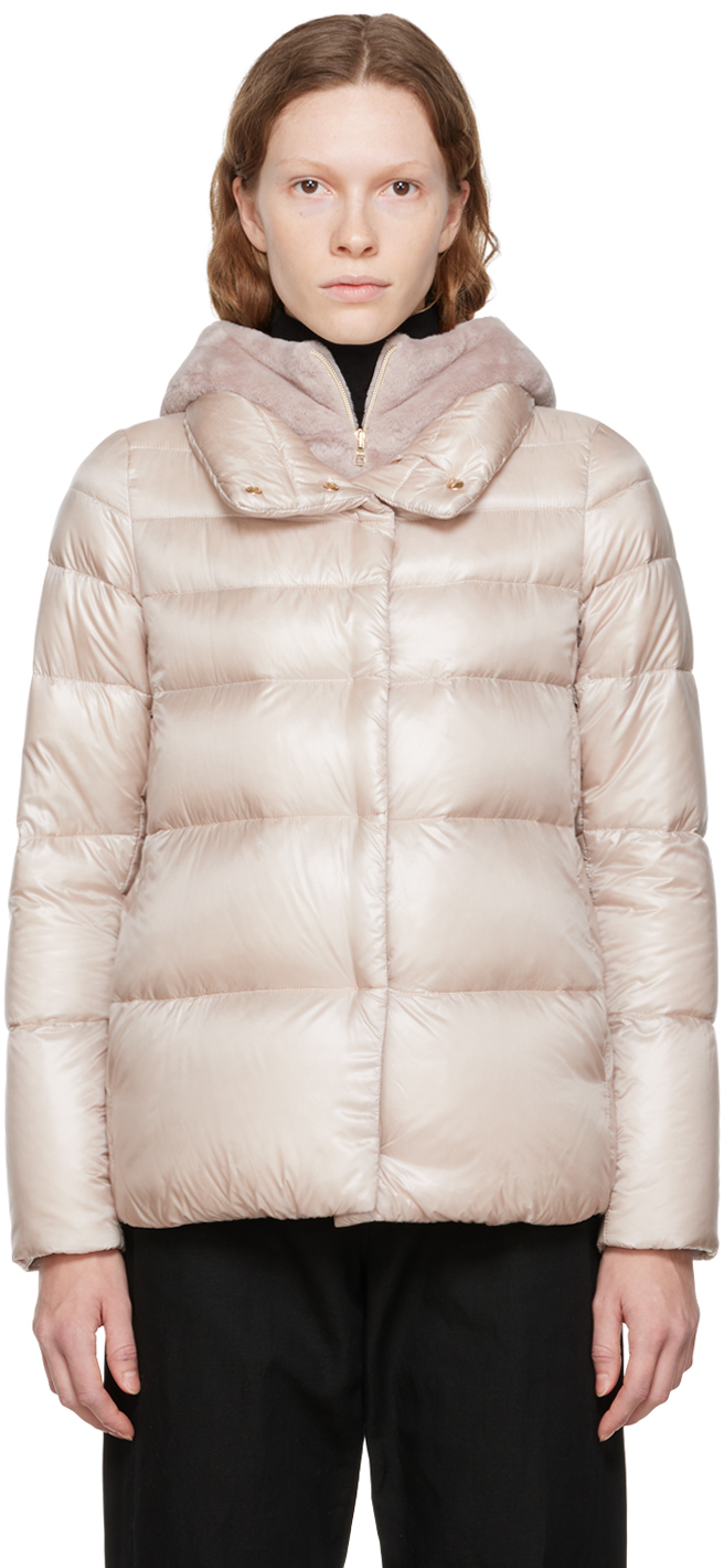 Beige Resort Down Jacket by Herno on Sale