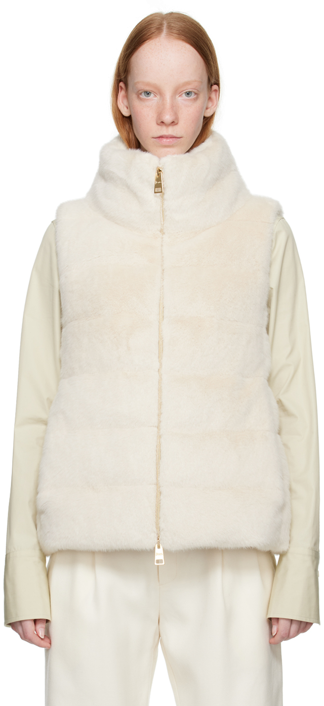 Off-White Lady Waistcoat Faux-Fur Down Vest by Herno on Sale