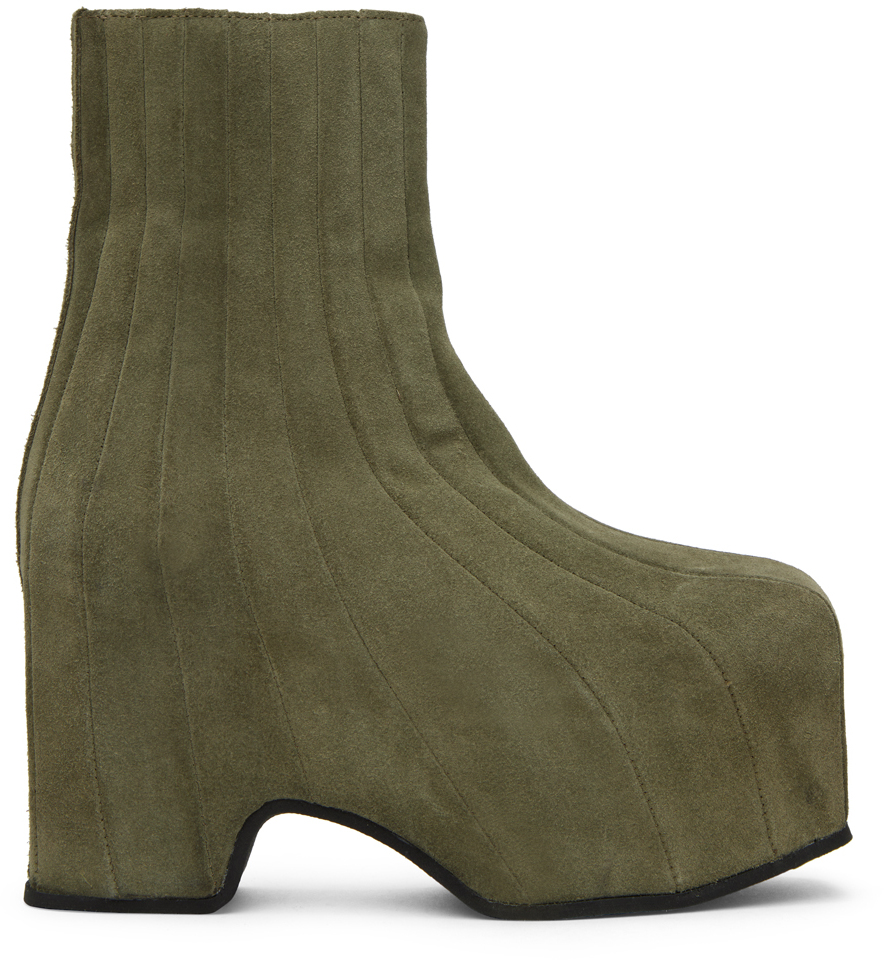 Eckhaus Latta Green Platform Boots