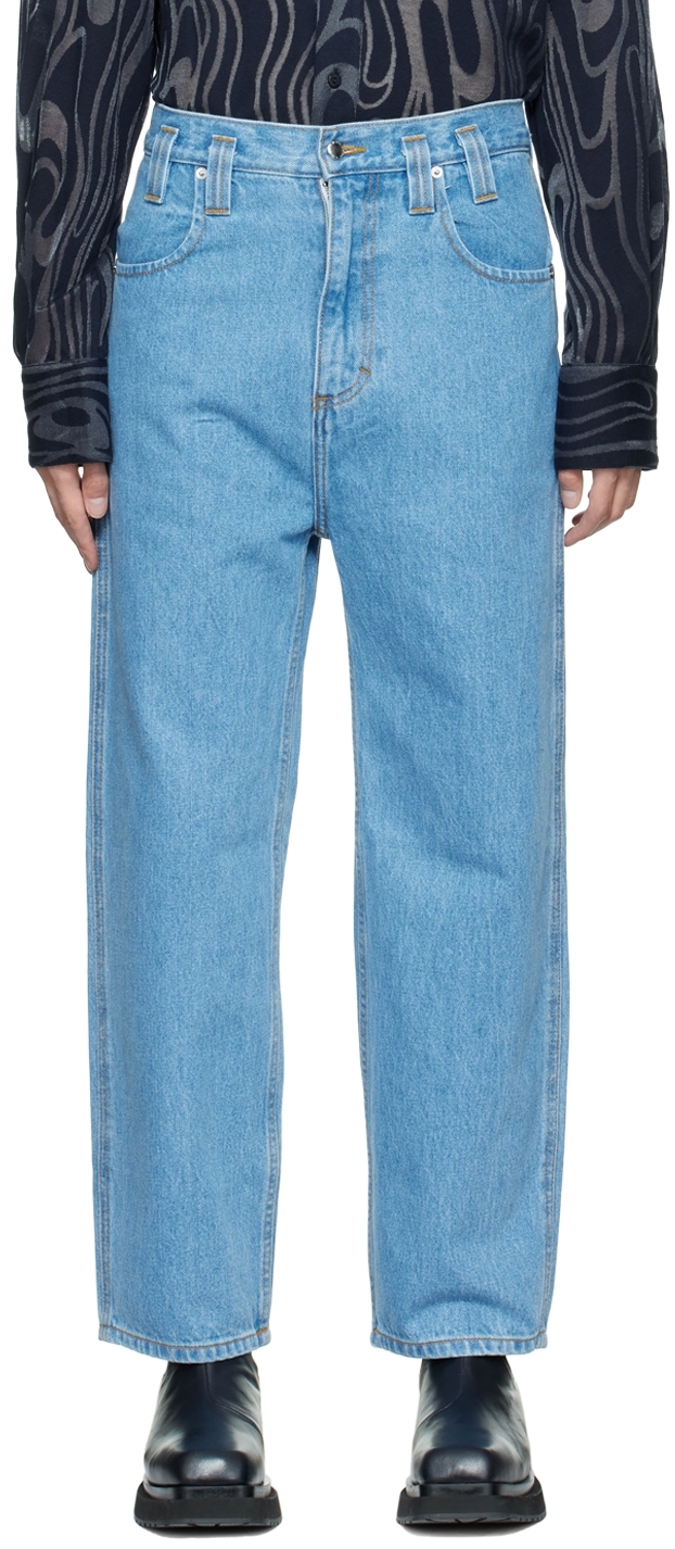 Eckhaus Latta Blue Baggy Jeans