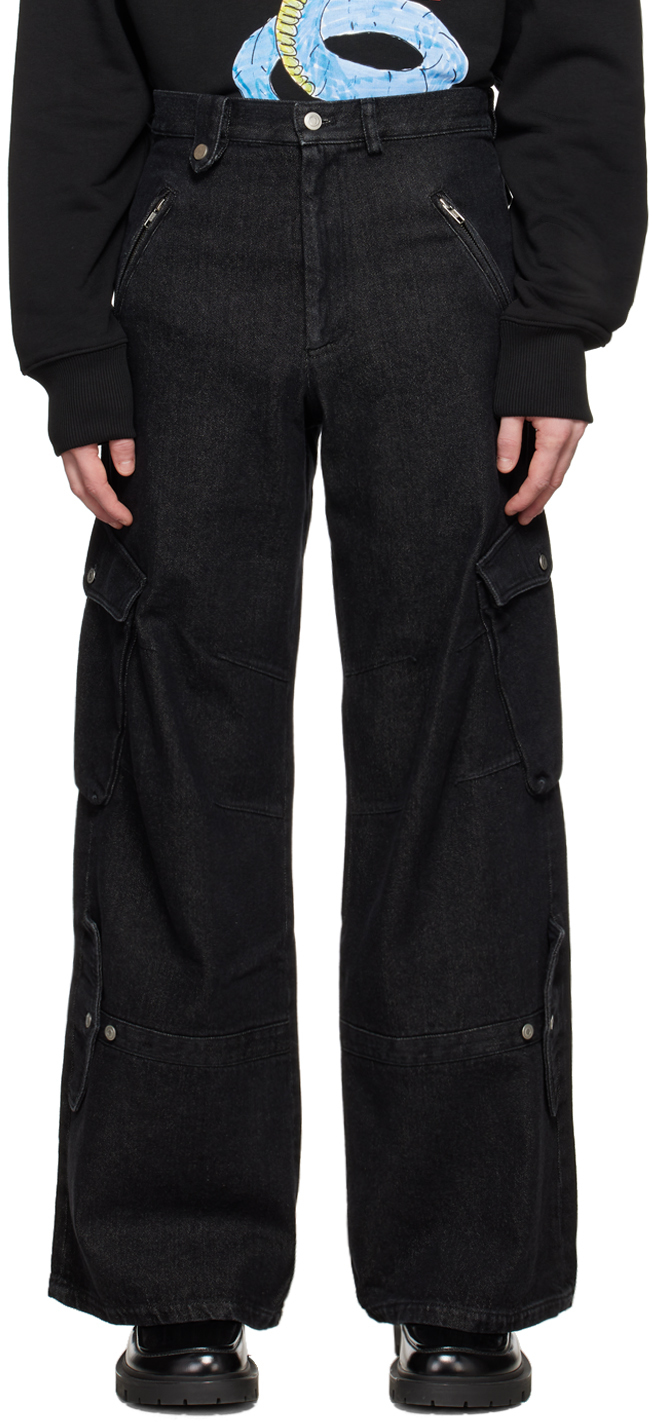 S egon lab EGONIC BLACK DENIM PANTS フレア-