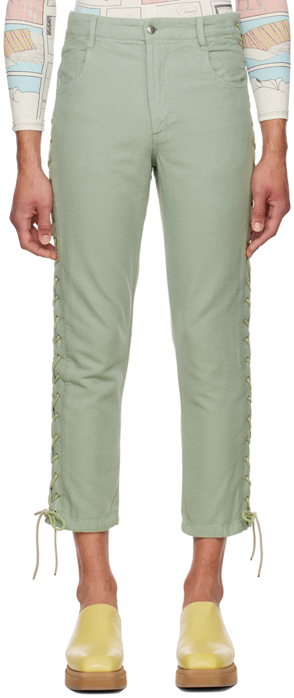 Eckhaus Latta Green Laced Trousers