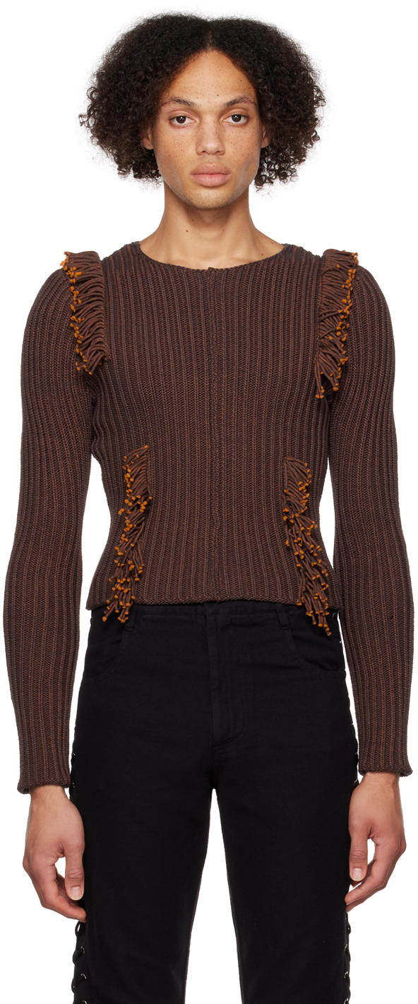 Burgundy Rope Sweater