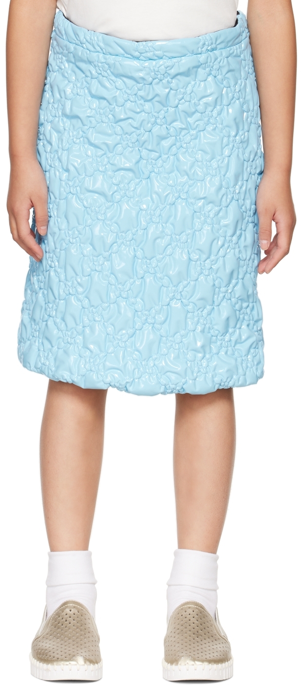 Crlnbsmns Kids Blue Bubble Skirt In Mat Shiny Blue