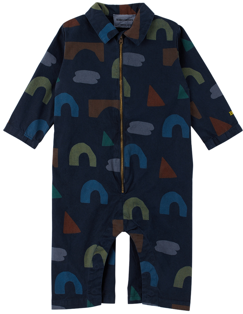 Bobo Choses Baby Navy Playful Jumpsuit In Playful Allover
