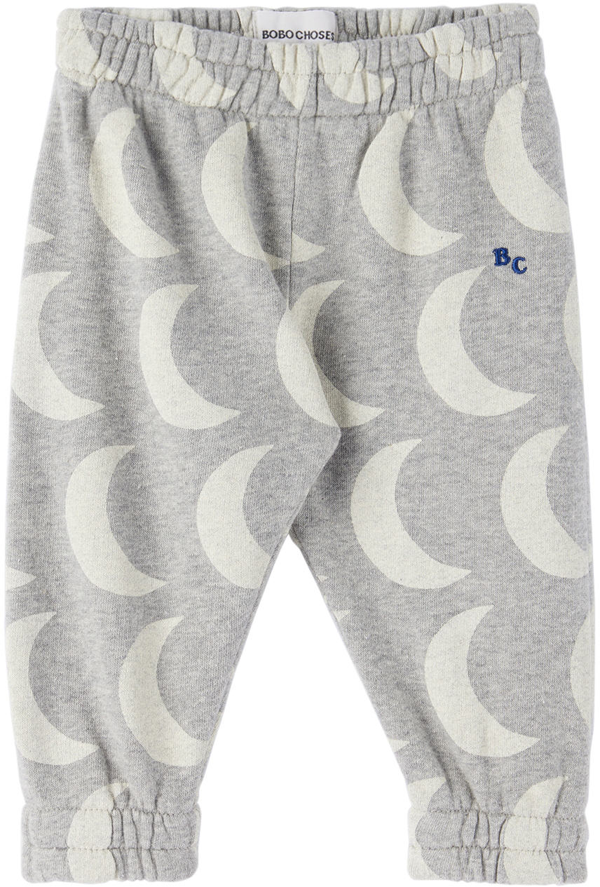 Baby Gray Moon Lounge Pants by Bobo Choses on Sale