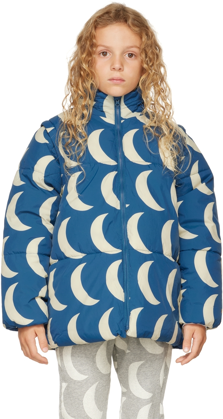 Kids Gray Mr. Moon Big Insulated Jacket by Bobo Choses on Sale