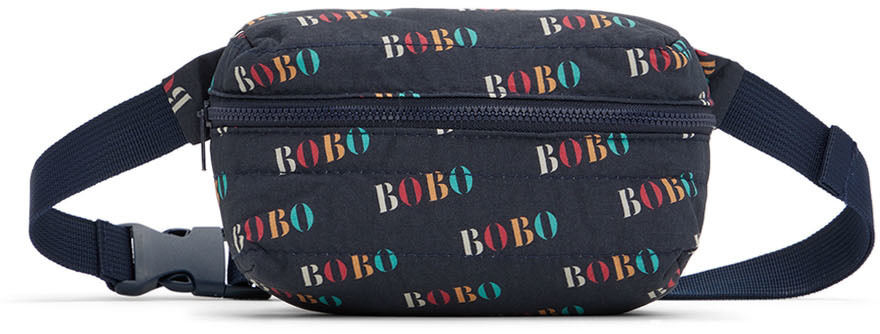 Bobo Choses Kids Navy Quilted Pouch In Bobo Quilted