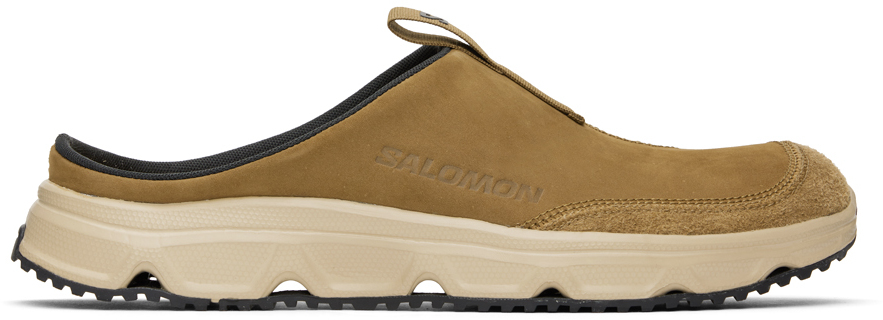 Salomon Tan Rx Advanced Slippers In Kangaroo/ Safari/ Black