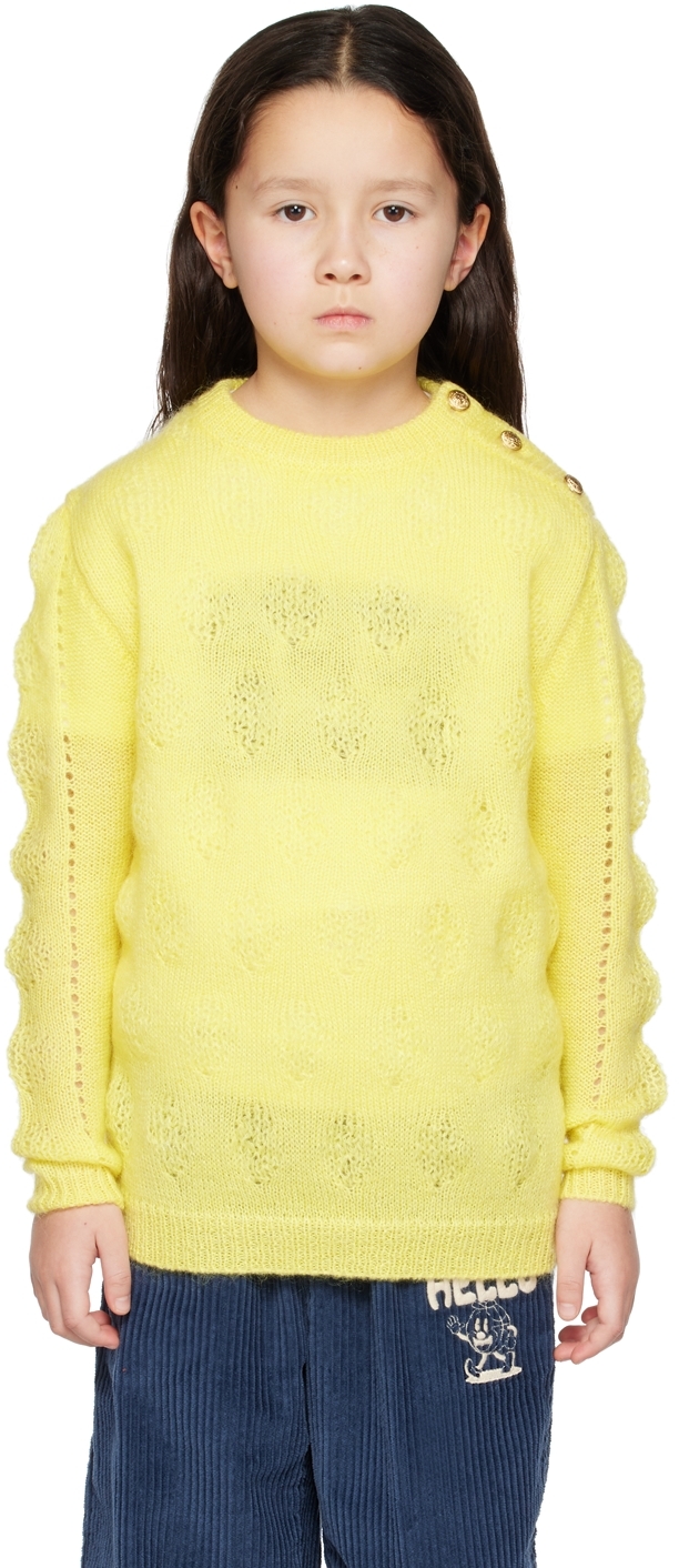 Ligne Noire Kids Yellow Crewneck Sweater