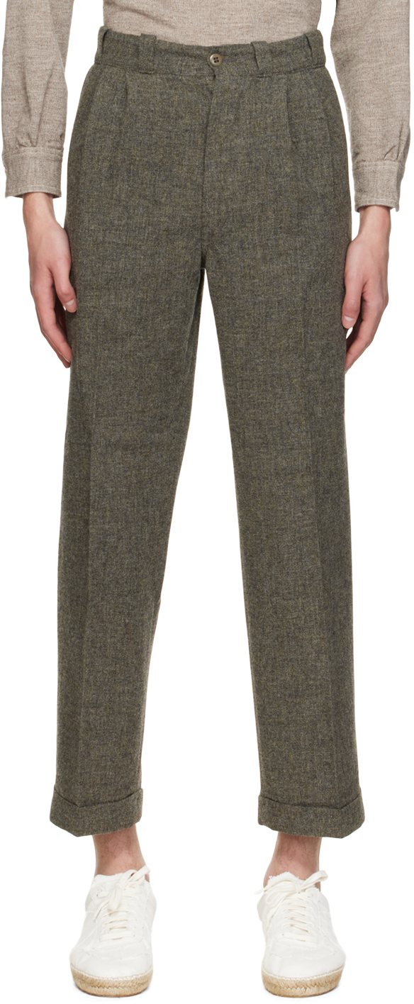 Taiga Takahashi: Gray Work Trousers | SSENSE Canada