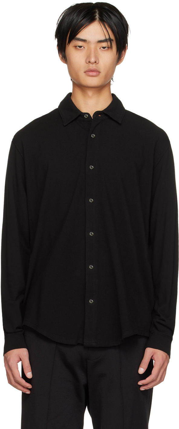 Lady White Co.: Black Spread Collar Shirt | SSENSE Canada