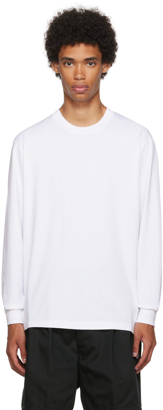 Lady White Co.: White Cotton Long Sleeve T-Shirt | SSENSE