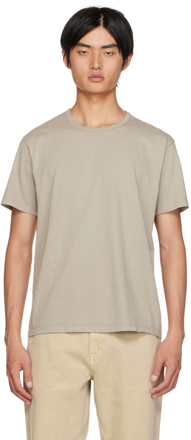 Taupe Crewneck T-Shirt by Lady White Co. on Sale