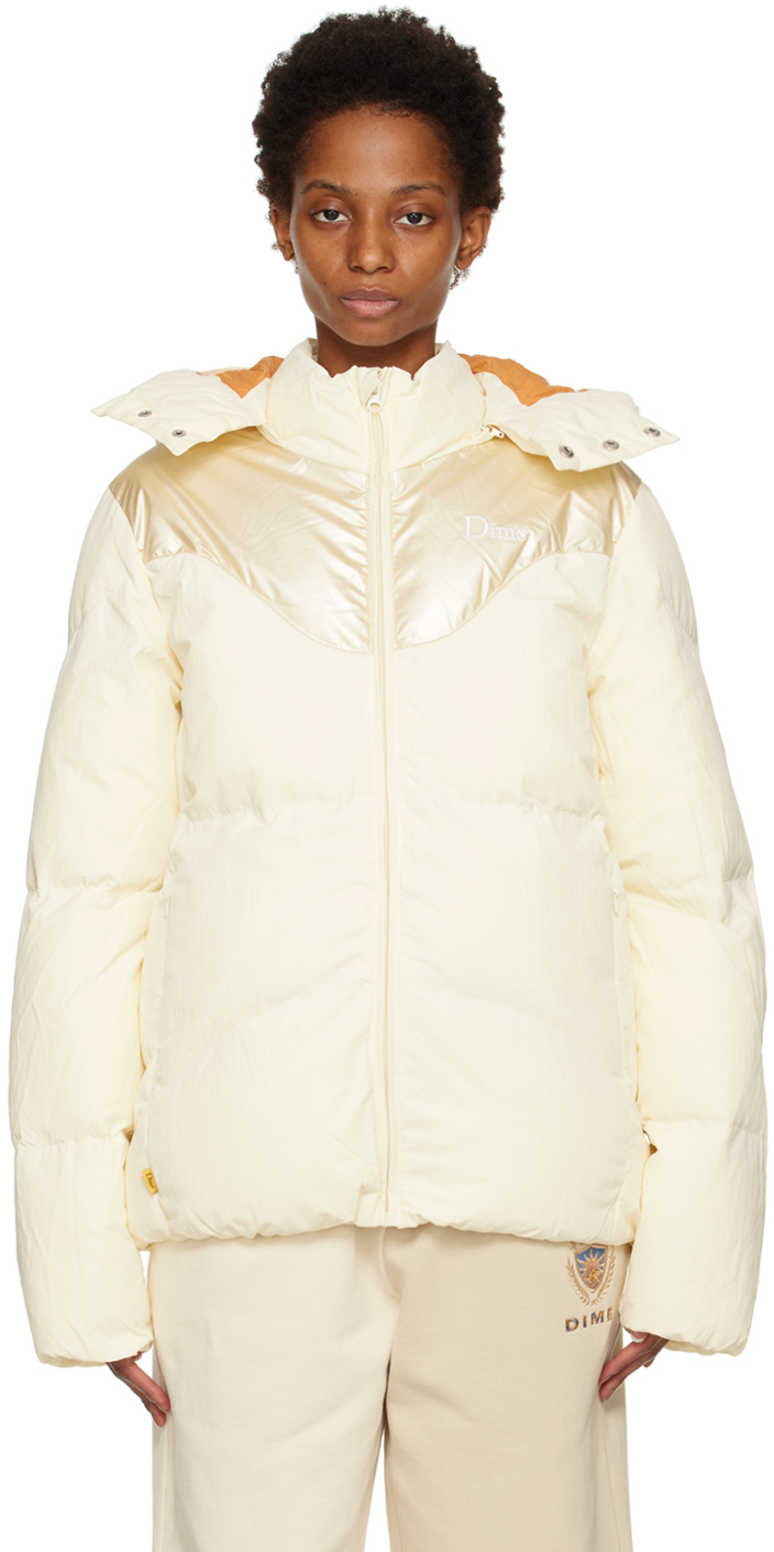 Dime Off-white Contrast Puffer Jacket | ModeSens