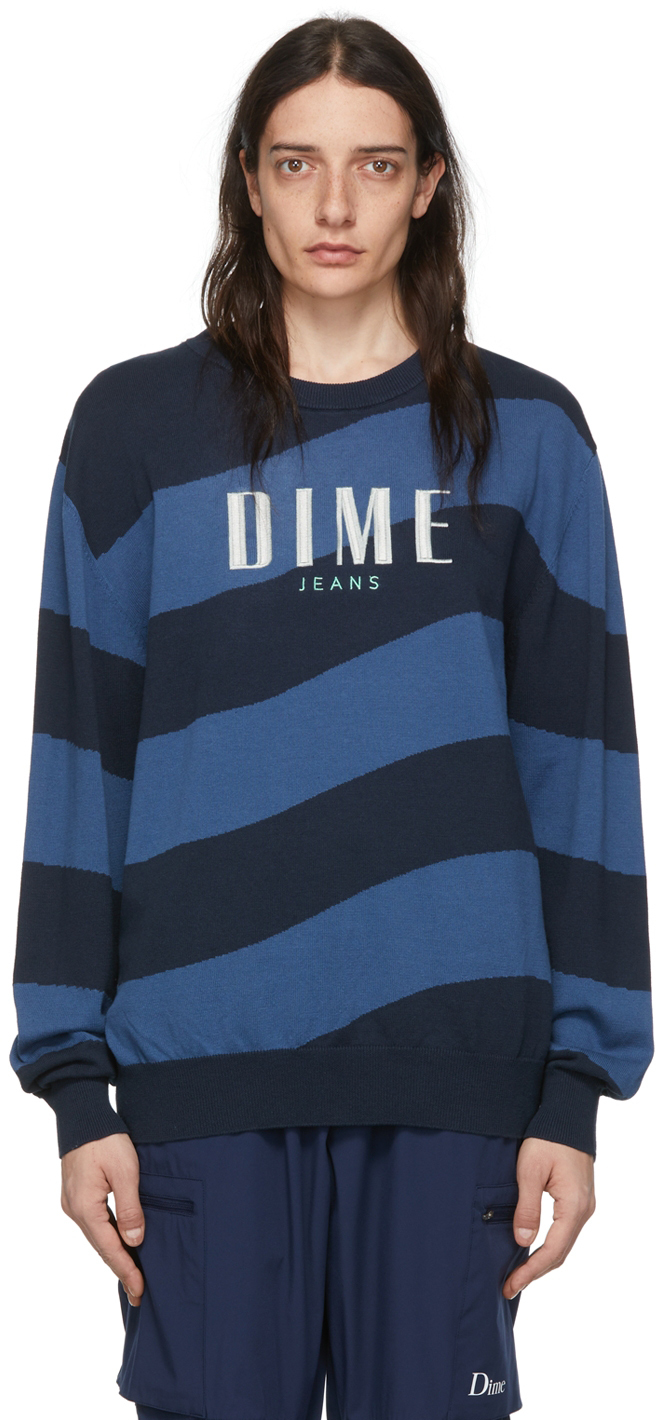 Dime Navy Cotton Sweater