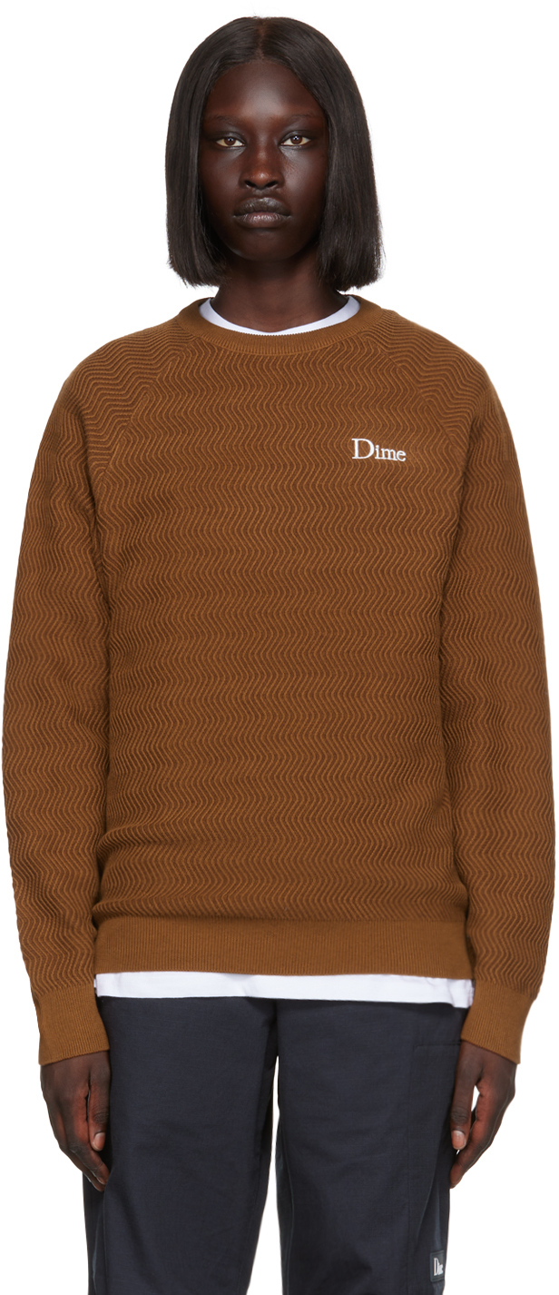 Dime Brown Wave Sweater