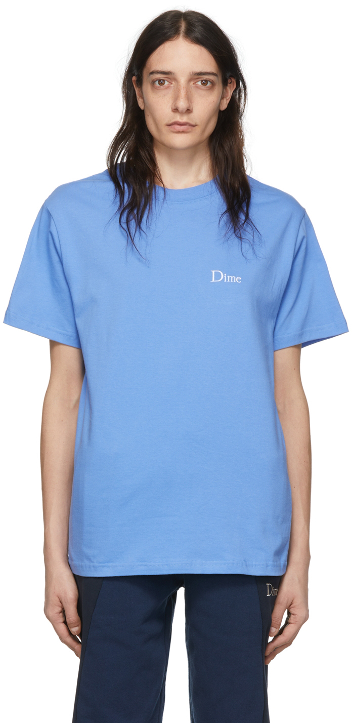 Dime Blue Cotton T-Shirt