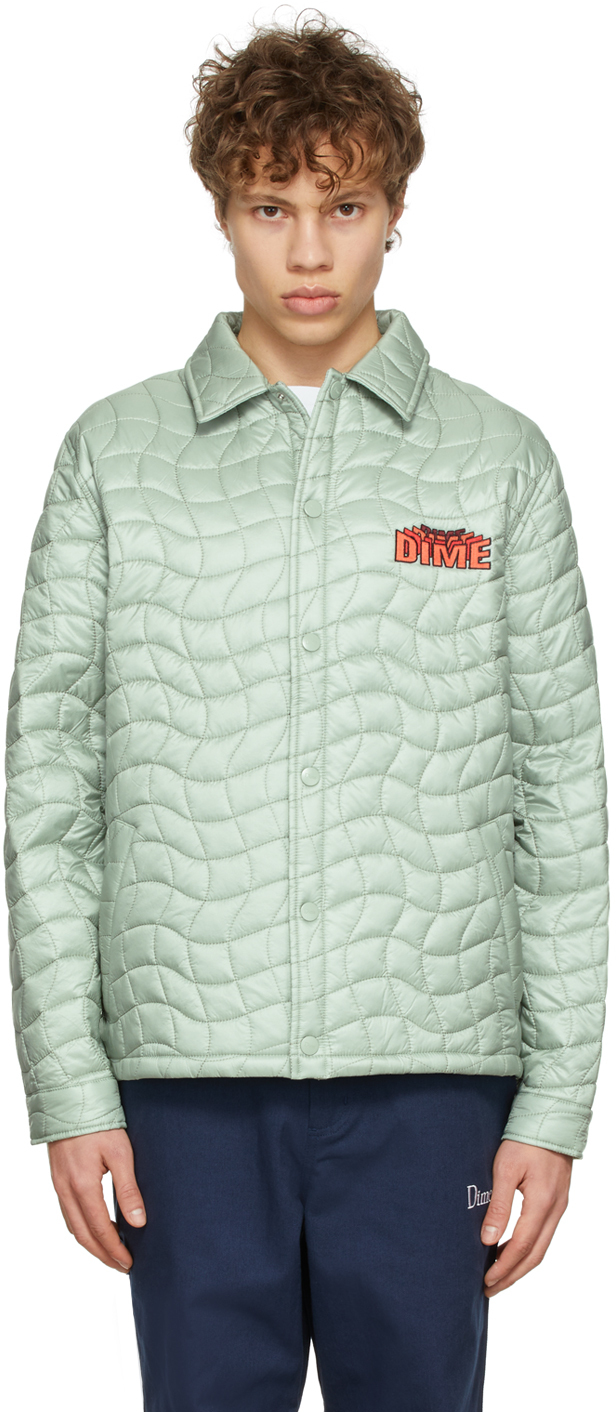 Dime グリーンコントラストパファージャケット Dime グリーンコントラストパファージャケット