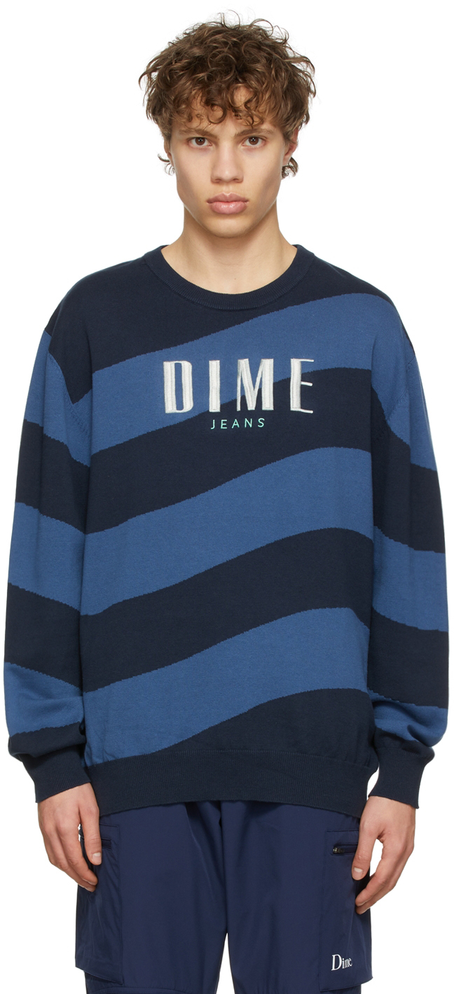 Dime Navy & Blue Wave Sweater