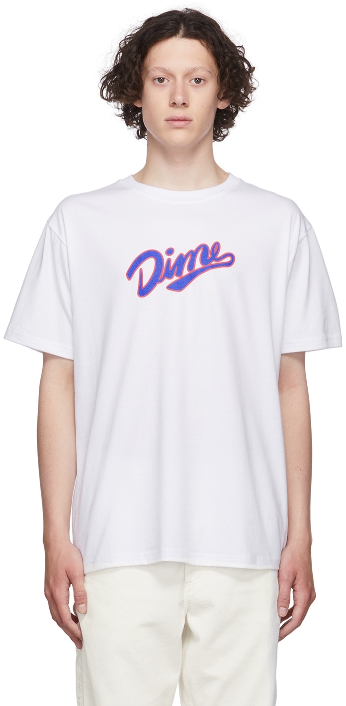 DIME WHITE COTTON T-SHIRT