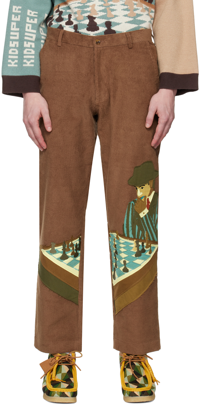 Kidsuper Brown Chess Not Checkers Trousers