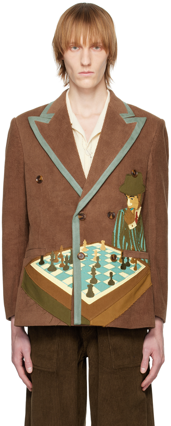 Brown Chess Not Checkers Blazer