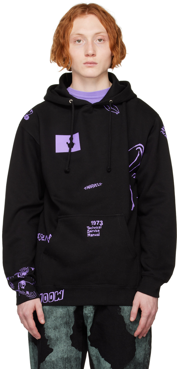 KidSuper: Black Allover Hoodie | SSENSE UK