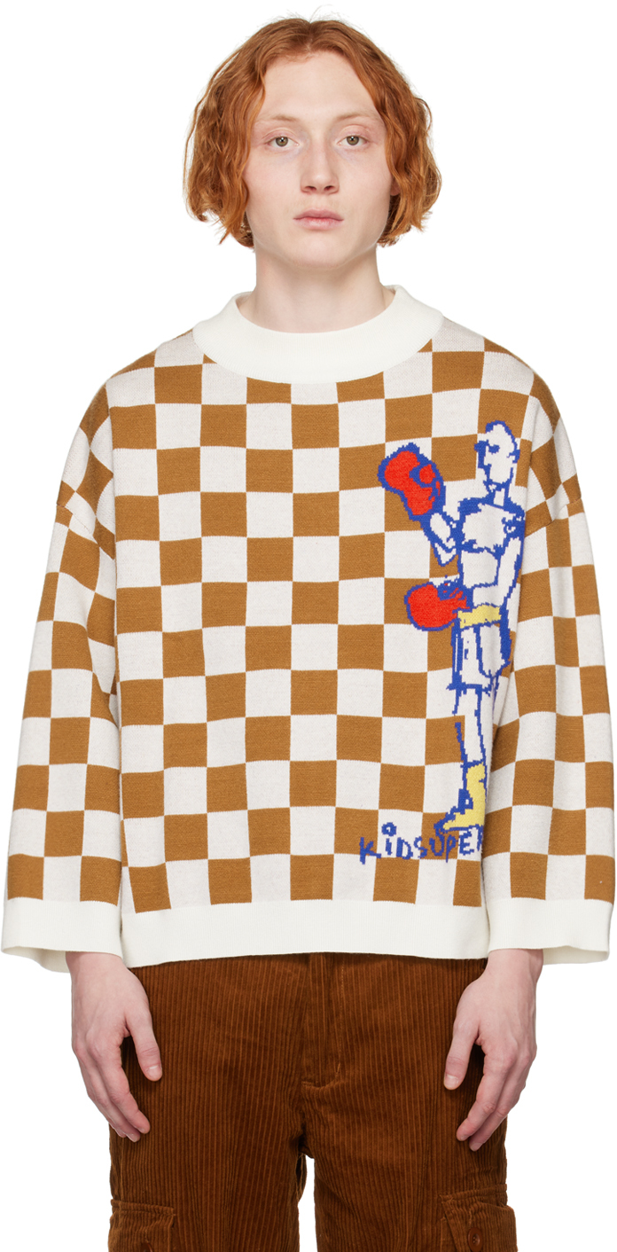 KidSuper Brown & White Boxing Sweater