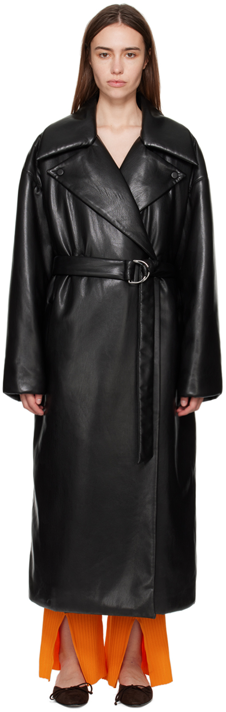 Nanushka Liano Trench Coat In Black