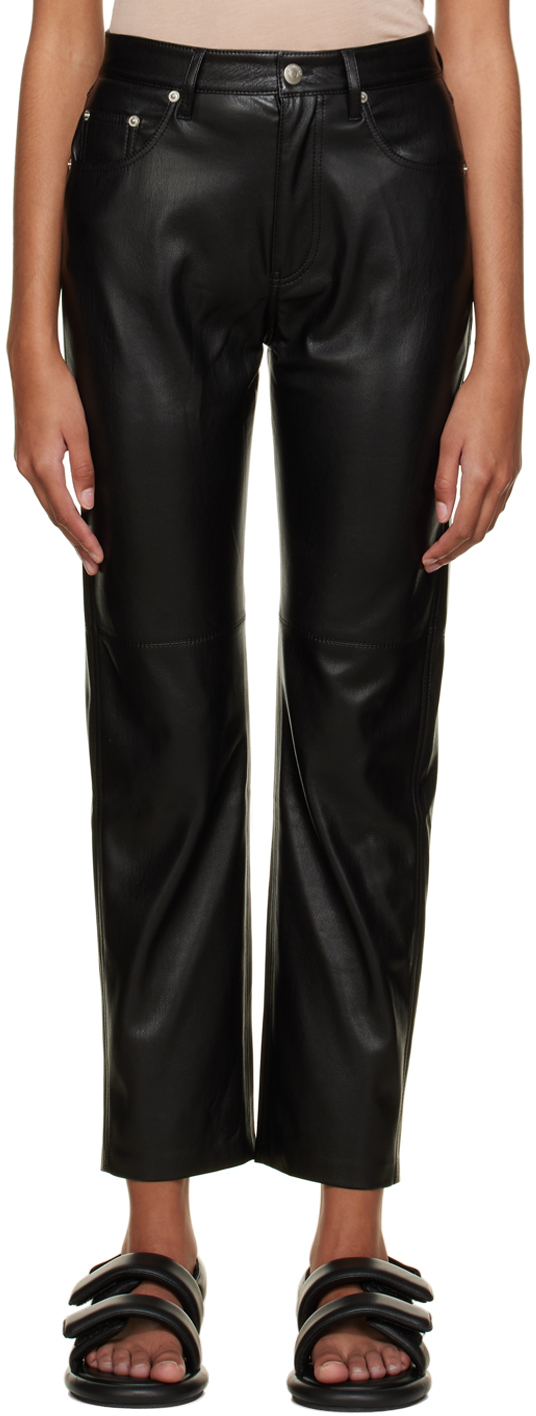 Nanushka Vinni Vegan Leather Trousers In Black