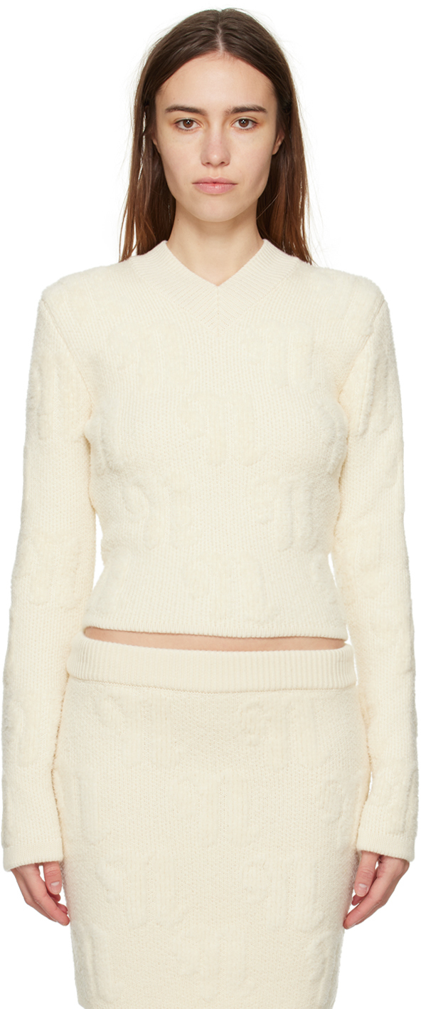 Shop Nanushka Off-white Dian Sweater In Ecru