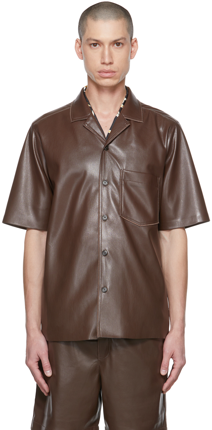 Nanushka Brown Bodil Shirt for Men Mens Shirts Nanushka Shirts 