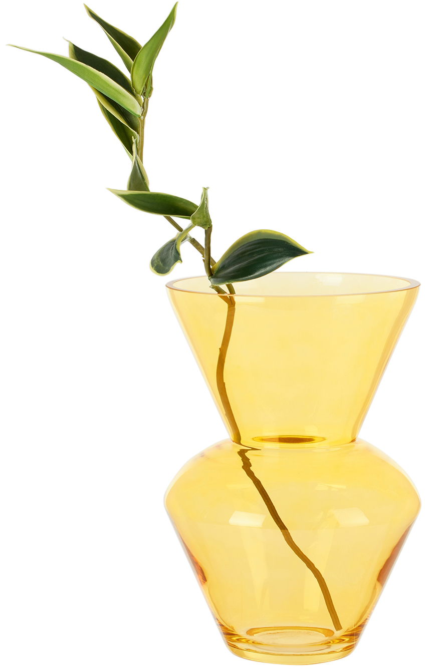 Polspotten Fat Neck Vase In Yellow