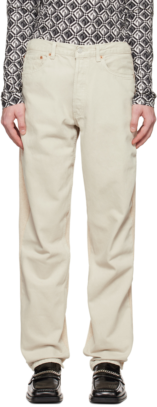 Beige Jeansfrontjogger Sweatpants