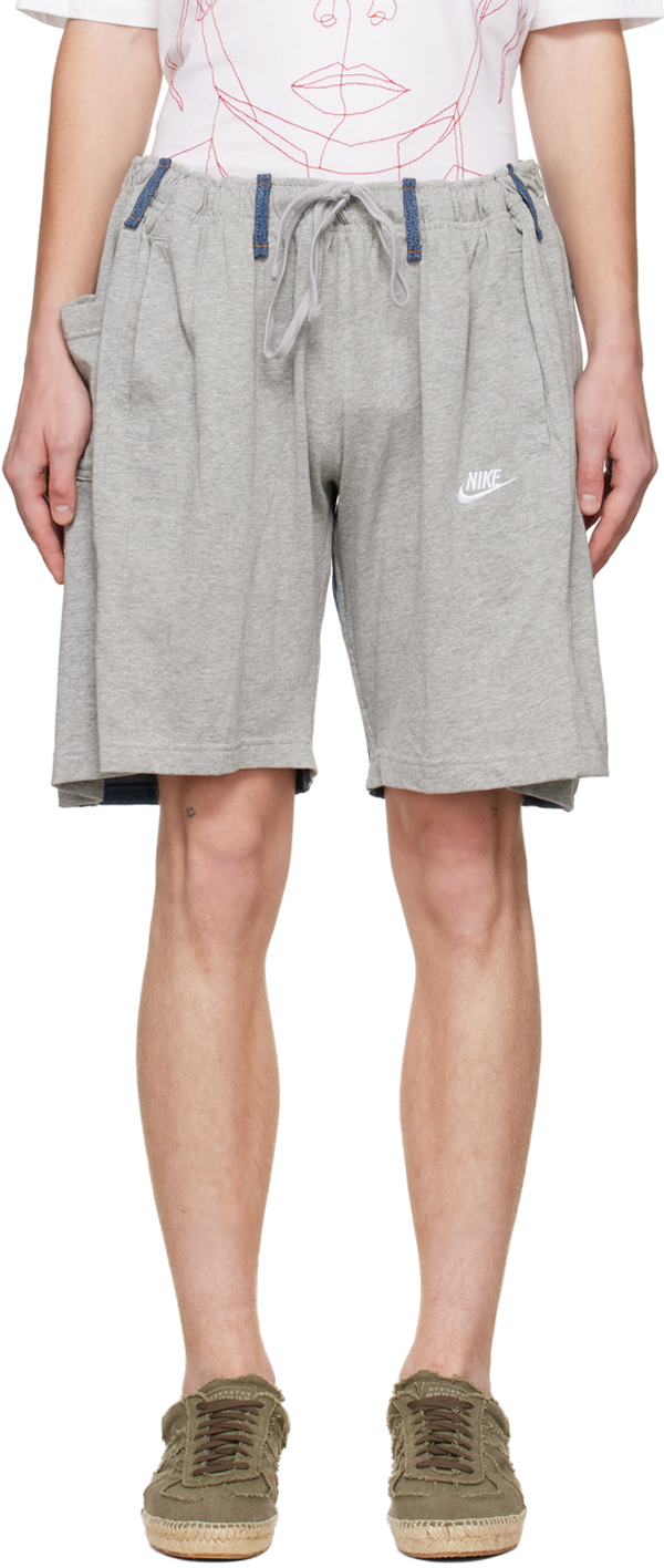 Bless: SSENSE Exclusive Levi's & Nike Edition Gray & Blue Overjogging  Shorts | SSENSE