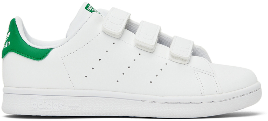 Adidas Originals Kids White & Green Stan Smith Little Kids Sneakers In ...