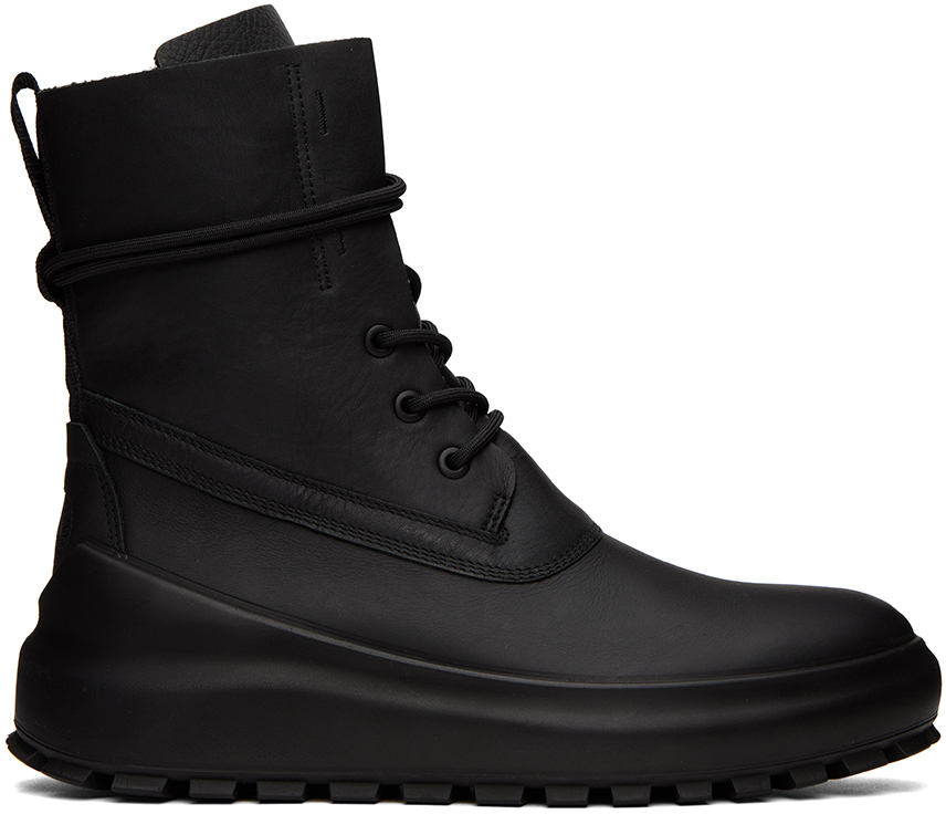 Stone Island Shadow Project Black Leather Boots