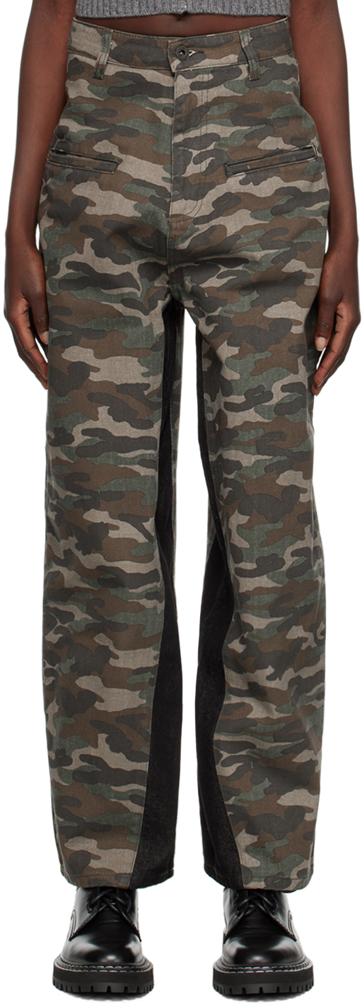 Fax Copy Express: SSENSE Exclusive Khaki Camouflage Trousers