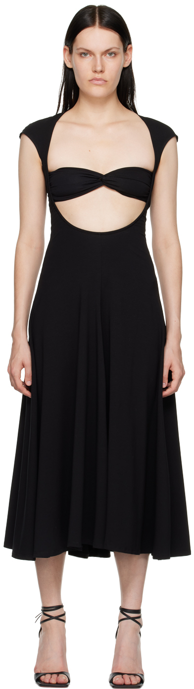 Beaufille: Black Baes Midi Dress | SSENSE
