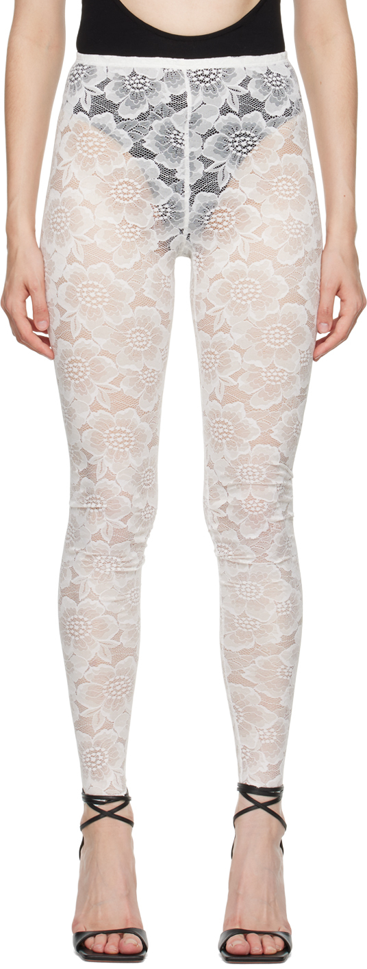 White Cassia Leggings by Beaufille on Sale