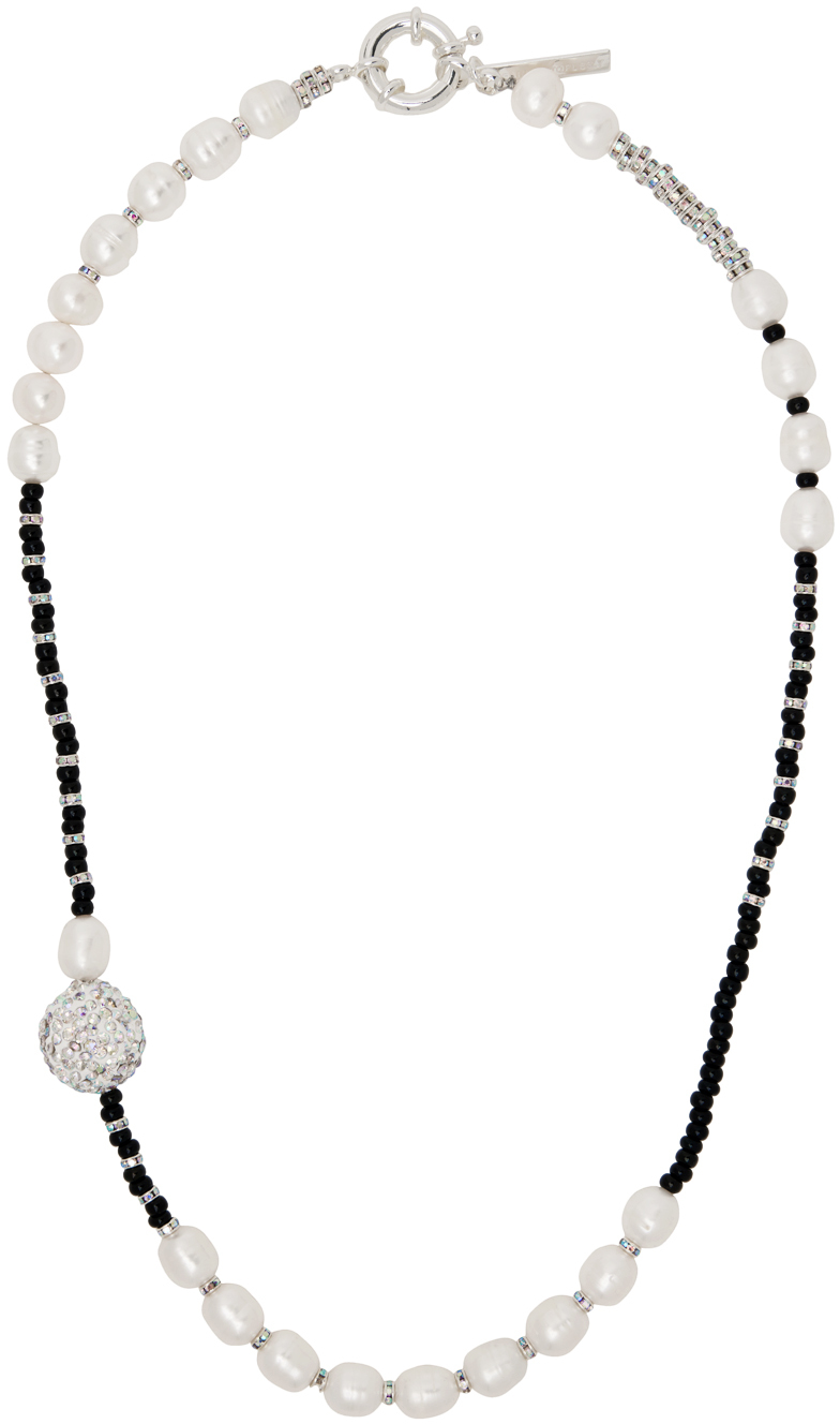 Pearl Octopuss.y: Silver Black Pearl Necklace | SSENSE