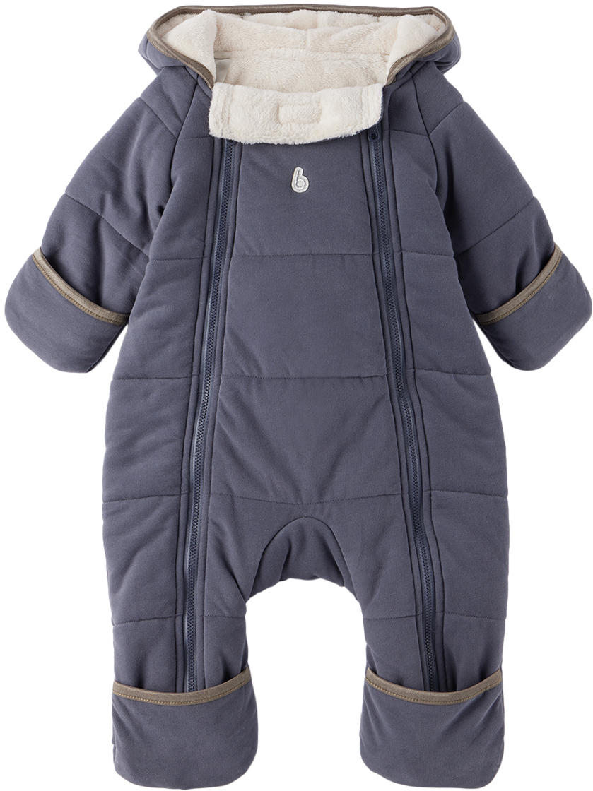 Baby Gray Insulated Snowsuit by Kodomo BEAMS on Sale