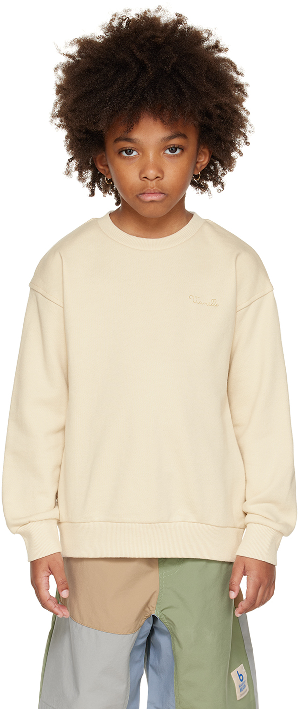 Kodomo Beams Kids Beige Embroidered Sweatshirt In 06 Vanille