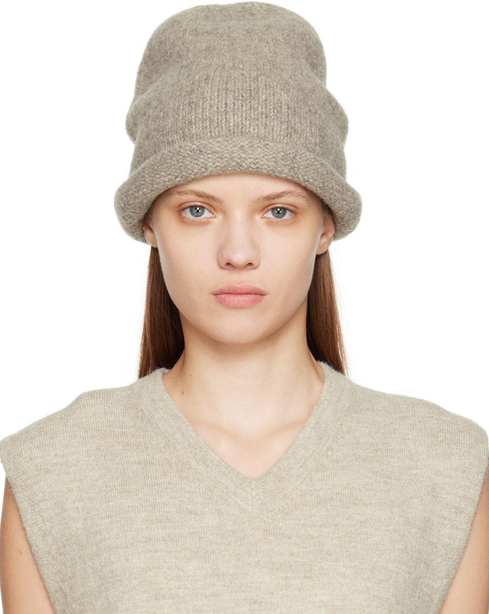 Lauren Manoogian Taupe Rolled Beanie