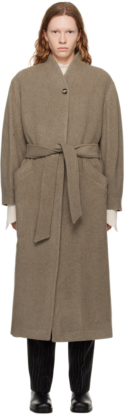 Taupe Cameron Coat by House of Dagmar on Sale
