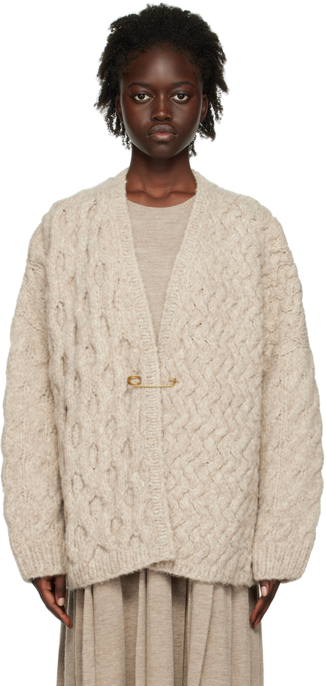 Lauren Manoogian: Brown Aran Cardigan | SSENSE