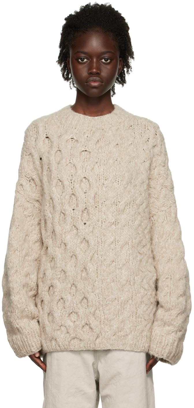 Lauren Manoogian Brown Aran Sweater